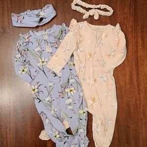 3-6 month Jessica Simpson set of 2 play/sleepers